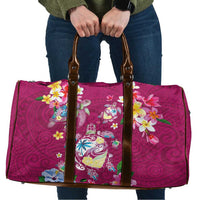 Hawaiian Turtles and Tropical Plants Travel Bag Pink Watercolor LT03 Pink - Polynesian Pride