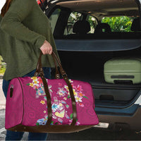 Hawaiian Turtles and Tropical Plants Travel Bag Pink Watercolor LT03 - Polynesian Pride