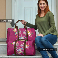 Hawaiian Turtles and Tropical Plants Travel Bag Pink Watercolor LT03 - Polynesian Pride