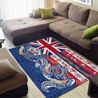 Hawaiian Manta Ray and Turtle Tribal Tattoo Area Rug With Hawaii Flag and Flowers LT03 - Polynesian Pride