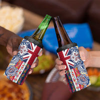 Hawaiian Manta Ray and Turtle Tribal Tattoo 4 in 1 Can Cooler Tumbler With Hawaii Flag and Flowers
