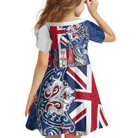 Hawaiian Manta Ray and Turtle Tribal Tattoo Family Matching Tank Maxi Dress and Hawaiian Shirt With Hawaii Flag and Flowers LT03 - Polynesian Pride