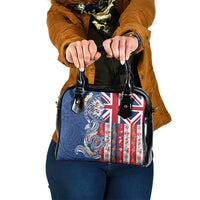 Hawaiian Manta Ray and Turtle Tribal Tattoo Shoulder Handbag With Hawaii Flag and Flowers LT03 One Size Multicolor - Polynesian Pride