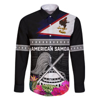 Personalized American Samoa Flag Day Family Matching Mermaid Dress and Hawaiian Shirt Tanoa and Fue mix Hibiscus Flower Polynesian Pattern