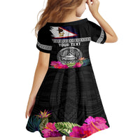 Personalized American Samoa Flag Day Family Matching Tank Maxi Dress and Hawaiian Shirt Tanoa and Fue mix Hibiscus Flower Polynesian Pattern