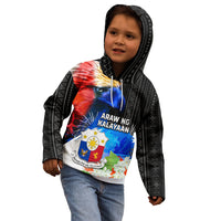 Philippines Independence Day Kid Hoodie Philippines Eagle and Sampaguita Jasmine Yakan Tribal