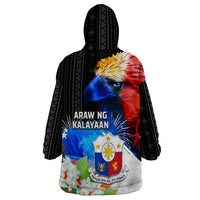 Philippines Independence Day Wearable Blanket Hoodie Philippines Eagle and Sampaguita Jasmine Yakan Tribal LT03 - Polynesian Pride