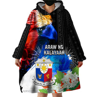 Philippines Independence Day Wearable Blanket Hoodie Philippines Eagle and Sampaguita Jasmine Yakan Tribal LT03 - Polynesian Pride