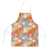 Hawaiian and Japanese Culture Together Apron Palaka Japanese Art and Tropical Motif Tribal Patchwork