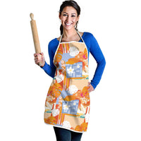 Hawaiian and Japanese Culture Together Apron Palaka Japanese Art and Tropical Motif Tribal Patchwork