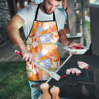 Hawaiian and Japanese Culture Together Apron Palaka Japanese Art and Tropical Motif Tribal Patchwork