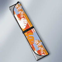 Hawaiian and Japanese Culture Together Auto Sun Shade Palaka Japanese Art and Tropical Motif Tribal Patchwork