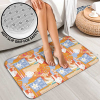 Hawaiian and Japanese Culture Together Bathroom Set Palaka Japanese Art and Tropical Motif Tribal Patchwork