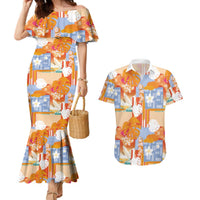 Hawaiian and Japanese Culture Together Couples Matching Mermaid Dress and Hawaiian Shirt Palaka Japanese Art and Tropical Motif Tribal Patchwork LT03 Multicolor - Polynesian Pride