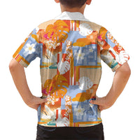 Hawaiian and Japanese Culture Together Family Matching Summer Maxi Dress and Hawaiian Shirt Palaka Japanese Art and Tropical Motif Tribal Patchwork LT03 - Polynesian Pride