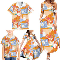 Hawaiian and Japanese Culture Together Family Matching Summer Maxi Dress and Hawaiian Shirt Palaka Japanese Art and Tropical Motif Tribal Patchwork LT03 - Polynesian Pride