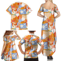 Hawaiian and Japanese Culture Together Family Matching Summer Maxi Dress and Hawaiian Shirt Palaka Japanese Art and Tropical Motif Tribal Patchwork LT03 - Polynesian Pride