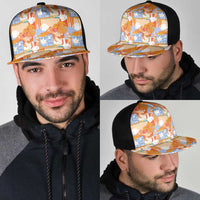 Hawaiian and Japanese Culture Together Mesh Trucker Cap Palaka Japanese Art and Tropical Motif Tribal Patchwork