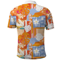 Hawaiian and Japanese Culture Together Polo Shirt Palaka Japanese Art and Tropical Motif Tribal Patchwork