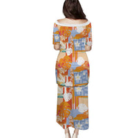 Hawaiian and Japanese Culture Together Puletasi Palaka Japanese Art and Tropical Motif Tribal Patchwork LT03 - Polynesian Pride
