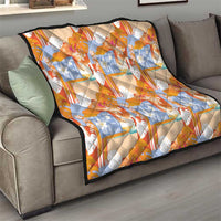 Hawaiian and Japanese Culture Together Quilt Palaka Japanese Art and Tropical Motif Tribal Patchwork