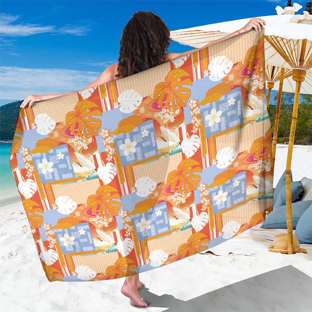 Hawaiian and Japanese Culture Together Sarong Palaka Japanese Art and Tropical Motif Tribal Patchwork