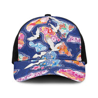 Hawaiian and Japanese Culture Together Baseball Net Cap Hawaiian Archipelago Shape Sea Animals