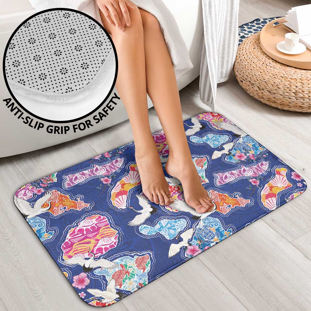 Hawaiian and Japanese Culture Together Bathroom Set Hawaiian Archipelago Shape Sea Animals LT03 - Polynesian Pride