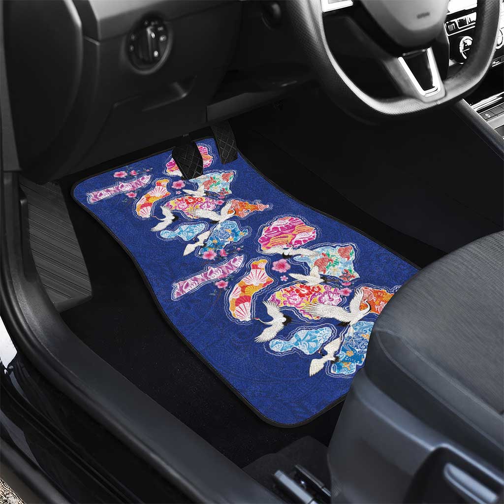 Hawaiian and Japanese Culture Together Car Mats Hawaiian Archipelago Shape Sea Animals