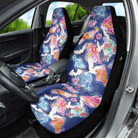 Hawaiian and Japanese Culture Together Car Seat Cover Hawaiian Archipelago Shape Sea Animals