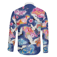 Hawaiian and Japanese Culture Together Family Matching Off The Shoulder Long Sleeve Dress and Hawaiian Shirt Hawaiian Archipelago Shape Sea Animals LT03 - Polynesian Pride
