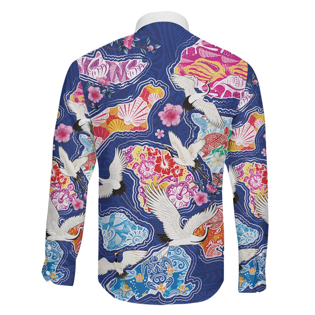 Hawaiian and Japanese Culture Together Family Matching Tank Maxi Dress and Hawaiian Shirt Hawaiian Archipelago Shape Sea Animals LT03 - Polynesian Pride