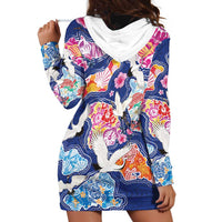 Hawaiian and Japanese Culture Together Hoodie Dress Hawaiian Archipelago Shape Sea Animals LT03 - Polynesian Pride
