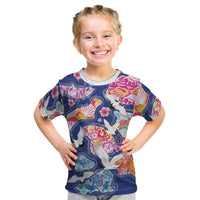 Hawaiian and Japanese Culture Together Kid T Shirt Hawaiian Archipelago Shape Sea Animals
