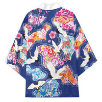 Hawaiian and Japanese Culture Together Kimono Hawaiian Archipelago Shape Sea Animals LT03 - Polynesian Pride