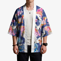 Hawaiian and Japanese Culture Together Kimono Hawaiian Archipelago Shape Sea Animals LT03 - Polynesian Pride