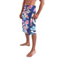 Hawaiian and Japanese Culture Together Lavalava Hawaiian Archipelago Shape Sea Animals LT03 - Polynesian Pride