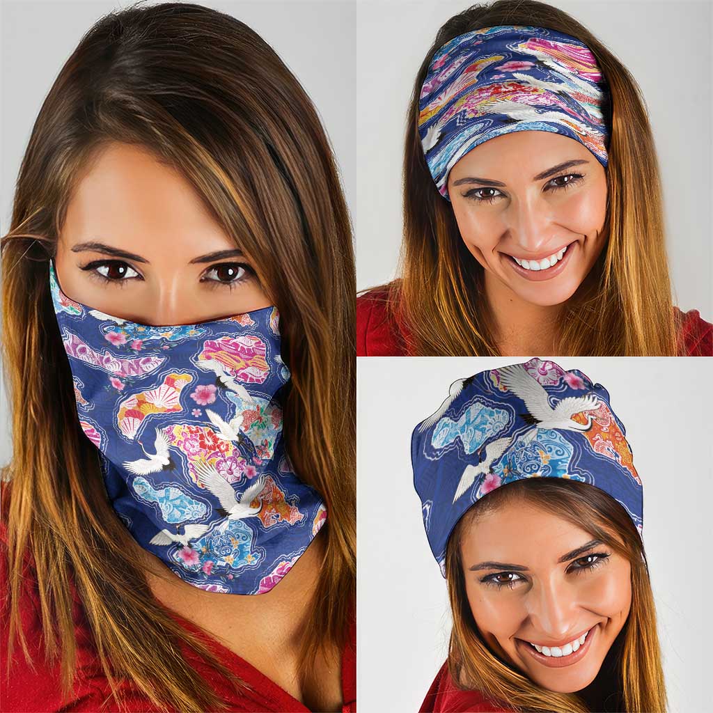 Hawaiian and Japanese Culture Together Neck Gaiter Hawaiian Archipelago Shape Sea Animals LT03 - Polynesian Pride