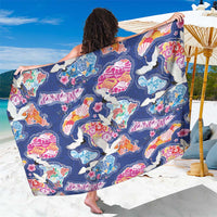 Hawaiian and Japanese Culture Together Sarong Hawaiian Archipelago Shape Sea Animals LT03 One Size 44 x 66 inches Multicolor - Polynesian Pride