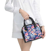 Hawaiian and Japanese Culture Together Shoulder Handbag Hawaiian Archipelago Shape Sea Animals