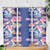 Hawaiian and Japanese Culture Together Skinny Tumbler Hawaiian Archipelago Shape Sea Animals