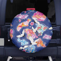 Hawaiian and Japanese Culture Together Spare Tire Cover Hawaiian Archipelago Shape Sea Animals