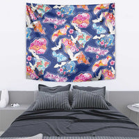 Hawaiian and Japanese Culture Together Tapestry Hawaiian Archipelago Shape Sea Animals