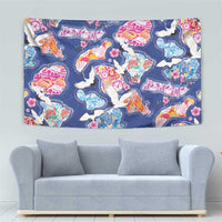 Hawaiian and Japanese Culture Together Tapestry Hawaiian Archipelago Shape Sea Animals