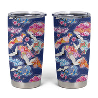 Hawaiian and Japanese Culture Together Tumbler Cup Hawaiian Archipelago Shape Sea Animals