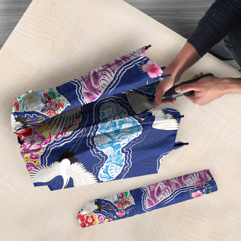 Hawaiian and Japanese Culture Together Umbrella Hawaiian Archipelago Shape Sea Animals LT03 - Polynesian Pride