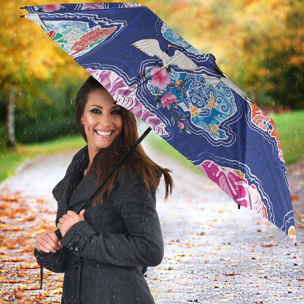 Hawaiian and Japanese Culture Together Umbrella Hawaiian Archipelago Shape Sea Animals LT03 - Polynesian Pride