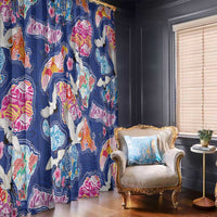 Hawaiian and Japanese Culture Together Window Curtain Hawaiian Archipelago Shape Sea Animals