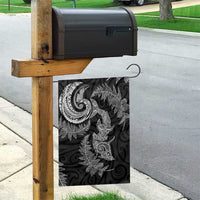 New Zealand Sea Animals with Maori Tribal Tattoo Garden Flag Shark Manta Ray with Silver Fern Black