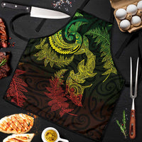 New Zealand Sea Animals with Maori Tribal Tattoo Apron Shark Manta Ray with Silver Fern Reggae